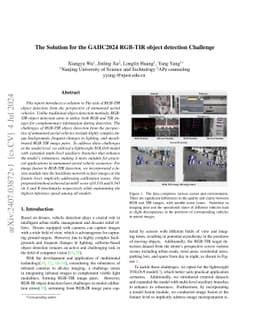 The Solution for the GAIIC2024 RGB-TIR object detection Challenge