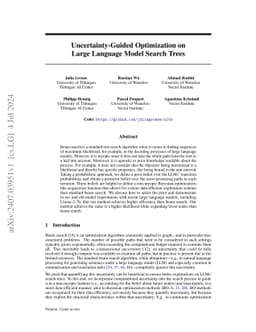 Uncertainty-Guided Optimization on Large Language Model Search Trees