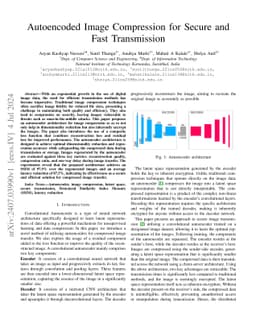 Autoencoded Image Compression for Secure and Fast Transmission
