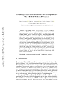 Learning Non-Linear Invariants for Unsupervised Out-of-Distribution
  Detection