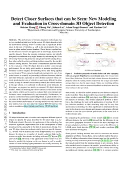 Detect Closer Surfaces that can be Seen: New Modeling and Evaluation in
  Cross-domain 3D Object Detection