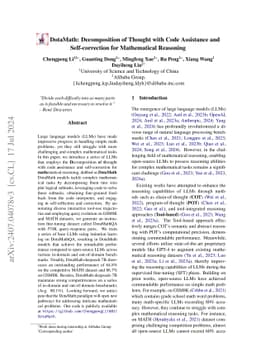 DotaMath: Decomposition of Thought with Code Assistance and
  Self-correction for Mathematical Reasoning