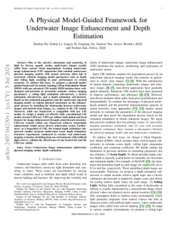 A Physical Model-Guided Framework for Underwater Image Enhancement and
  Depth Estimation