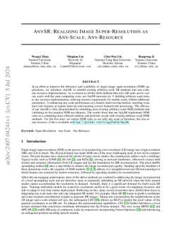 AnySR: Realizing Image Super-Resolution as Any-Scale, Any-Resource