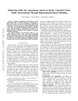 Enhancing Safety for Autonomous Agents in Partly Concealed Urban Traffic
  Environments Through Representation-Based Shielding