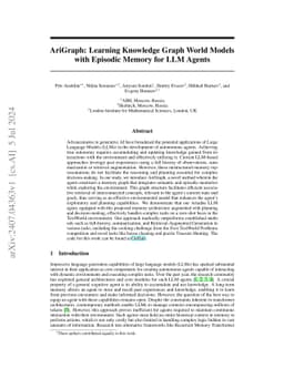 AriGraph: Learning Knowledge Graph World Models with Episodic Memory for LLM Agents
