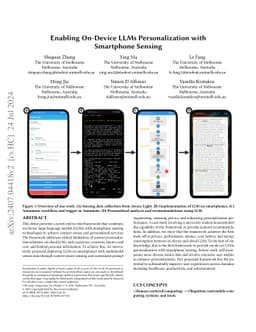 Enabling On-Device LLMs Personalization with Smartphone Sensing