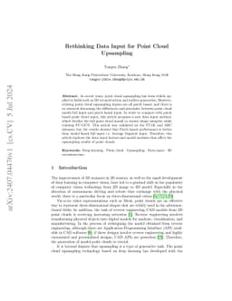 Rethinking Data Input for Point Cloud Upsampling