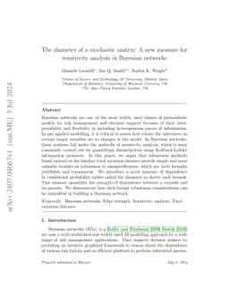 The diameter of a stochastic matrix: A new measure for sensitivity
  analysis in Bayesian networks