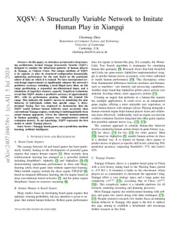 XQSV: A Structurally Variable Network to Imitate Human Play in Xiangqi