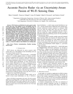 Accurate Passive Radar via an Uncertainty-Aware Fusion of Wi-Fi Sensing
  Data