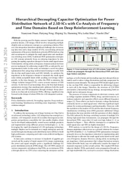 Hierarchical Decoupling Capacitor Optimization for Power Distribution Network of 2.5D ICs with Co-Analysis of Frequency and Time Domains Based on Deep Reinforcement Learning