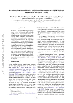 Re-Tuning: Overcoming the Compositionality Limits of Large Language
  Models with Recursive Tuning