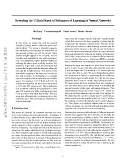 Revealing the Utilized Rank of Subspaces of Learning in Neural Networks