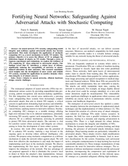 Late Breaking Results: Fortifying Neural Networks: Safeguarding Against
  Adversarial Attacks with Stochastic Computing
