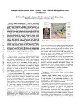 Toward Precise Robotic Weed Flaming Using a Mobile Manipulator with a
  Flamethrower