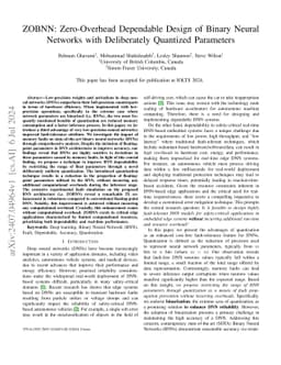 ZOBNN: Zero-Overhead Dependable Design of Binary Neural Networks with
  Deliberately Quantized Parameters