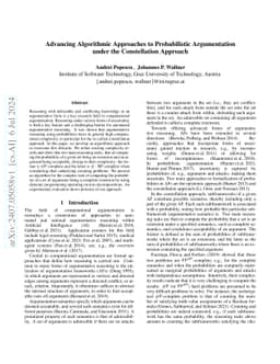 Advancing Algorithmic Approaches to Probabilistic Argumentation under
  the Constellation Approach