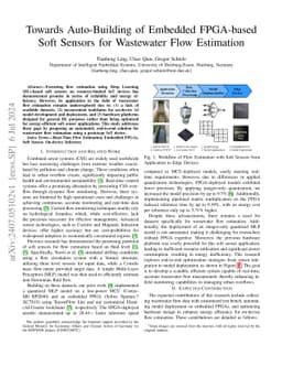 Towards Auto-Building of Embedded FPGA-based Soft Sensors for Wastewater
  Flow Estimation