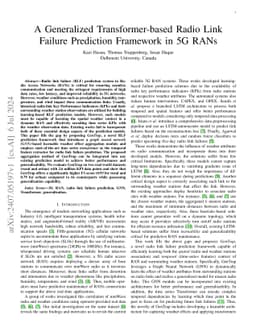 A Generalized Transformer-based Radio Link Failure Prediction Framework
  in 5G RANs