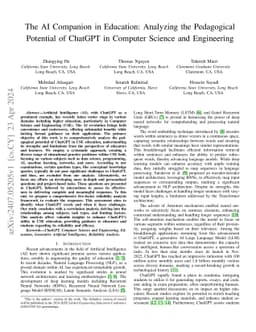 The AI Companion in Education: Analyzing the Pedagogical Potential of
  ChatGPT in Computer Science and Engineering