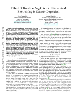 Effect of Rotation Angle in Self-Supervised Pre-training is
  Dataset-Dependent