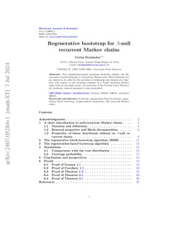 Regenerative bootstrap for $β$-null recurrent Markov chains