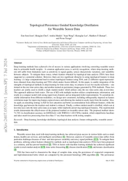 Topological Persistence Guided Knowledge Distillation for Wearable
  Sensor Data