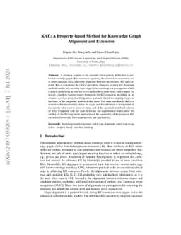 KAE: A Property-based Method for Knowledge Graph Alignment and Extension