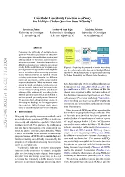 Can Model Uncertainty Function as a Proxy for Multiple-Choice Question Item Difficulty?