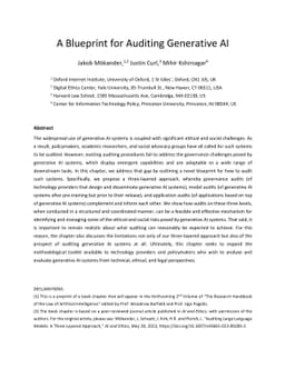 A Blueprint for Auditing Generative AI