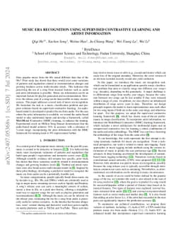 Music Era Recognition Using Supervised Contrastive Learning and Artist
  Information