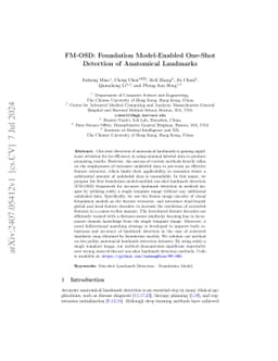 FM-OSD: Foundation Model-Enabled One-Shot Detection of Anatomical
  Landmarks