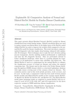 Explainable AI: Comparative Analysis of Normal and Dilated ResNet Models
  for Fundus Disease Classification