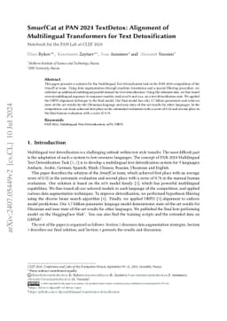 SmurfCat at PAN 2024 TextDetox: Alignment of Multilingual Transformers
  for Text Detoxification