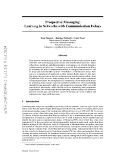 Prospective Messaging: Learning in Networks with Communication Delays