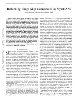 Rethinking Image Skip Connections in StyleGAN2