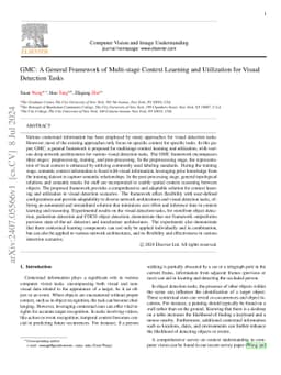GMC: A General Framework of Multi-stage Context Learning and Utilization
  for Visual Detection Tasks