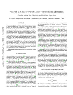 Two-Path GMM-ResNet and GMM-SENet for ASV Spoofing Detection