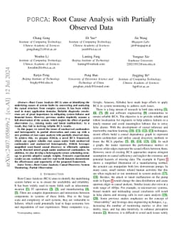 PORCA: Root Cause Analysis with Partially Observed Data