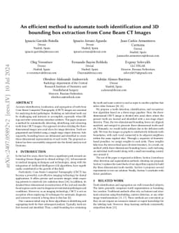 An efficient method to automate tooth identification and 3D bounding box
  extraction from Cone Beam CT Images