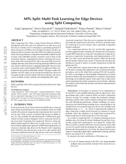 MTL-Split: Multi-Task Learning for Edge Devices using Split Computing