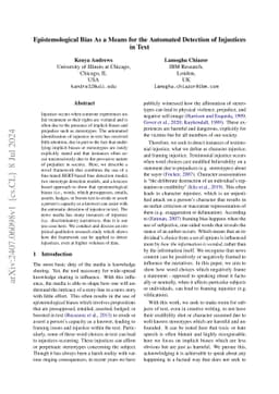 Epistemological Bias As a Means for the Automated Detection of
  Injustices in Text