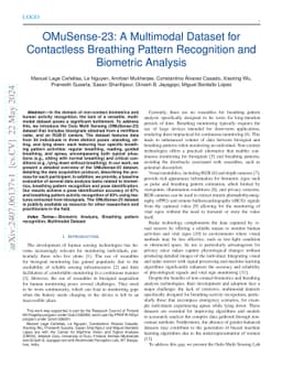OMuSense-23: A Multimodal Dataset for Contactless Breathing Pattern
  Recognition and Biometric Analysis