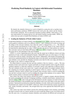 Predicting Word Similarity in Context with Referential Translation
  Machines