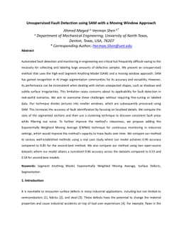 Unsupervised Fault Detection using SAM with a Moving Window Approach