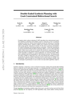 Double-Ended Synthesis Planning with Goal-Constrained Bidirectional
  Search