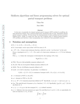 Sinkhorn algorithms and linear programming solvers for optimal partial
  transport problems