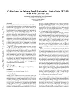 It's Our Loss: No Privacy Amplification for Hidden State DP-SGD With
  Non-Convex Loss