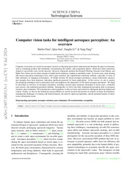 Computer vision tasks for intelligent aerospace missions: An overview